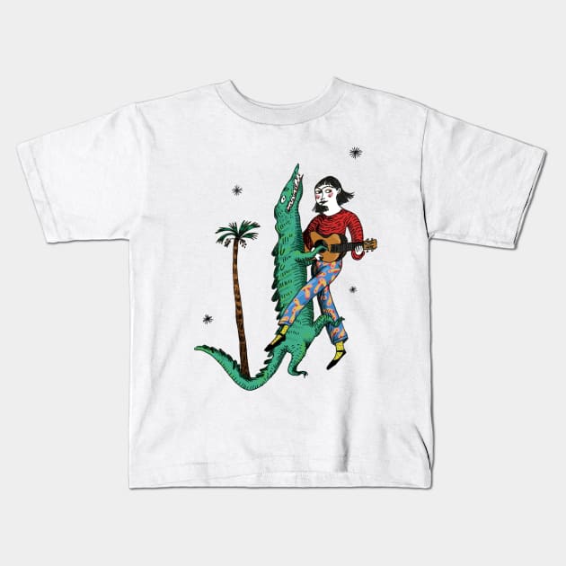 Crocodile dance Kids T-Shirt by lindsaygrime